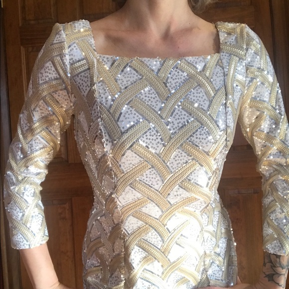 Marciano Gold & Silver Sequins Dress - Picture 9 of 9